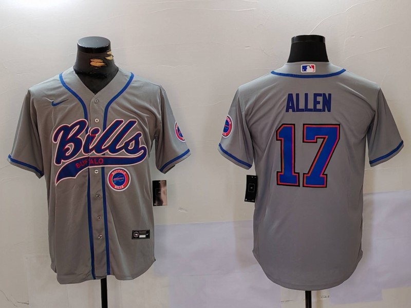 Men Buffalo Bills #17 Allen Grey Joint Name 2024 Nike Limited NFL Jersey style 9122